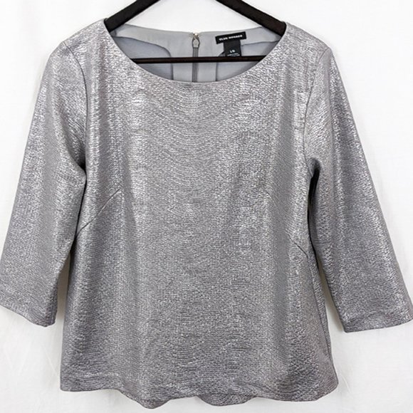 Club Monaco A-Line Metallic Silver Top - Picture 1 of 3